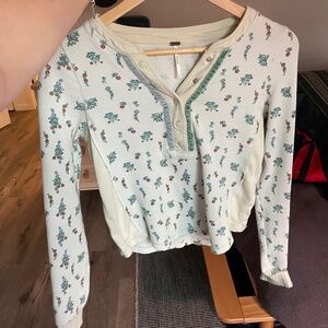 Free People Flower Print Long Sleeve - Size Small